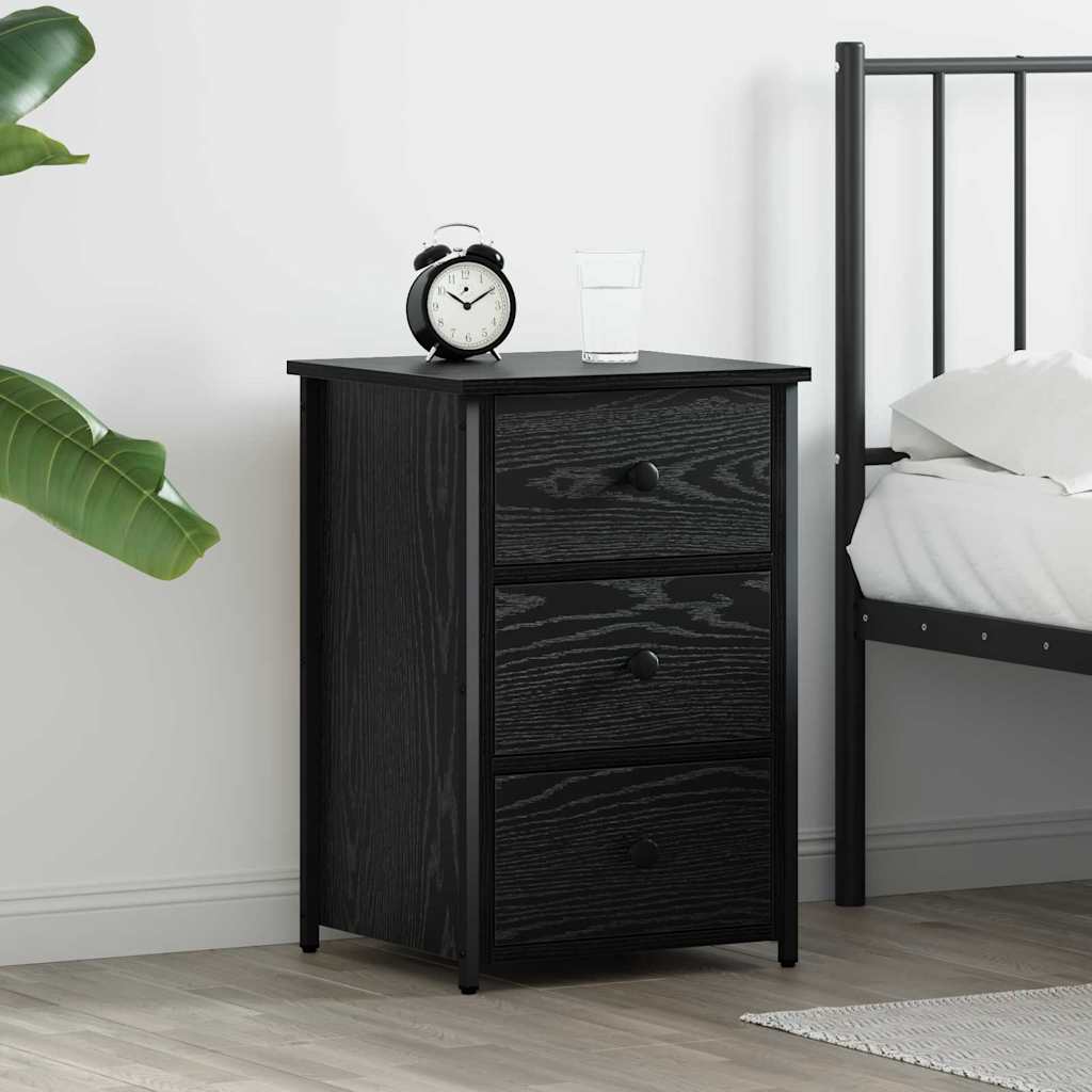 Bedside Cabinet with Drawer Black oak 40 x 36 x 60 cm